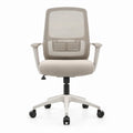 Ergonomische beige bureaustoel met armleuningen en mesh rugleuning, 62 x 62 x 96-106 cm