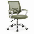 Verstelbare bureaustoel met armleuningen, groen/wit/zilverkleurig, 60 x 60 x 93-103 cm