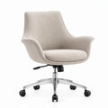 Draaibare en in hoogte verstelbare stoel met armleuningen, beige/zilver, 65 x 65 x 90-100 cm