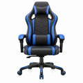 Verstelbare gamingstoel van PU-kunstleer zwart/blauw 64 x 64 x 112-122 cm