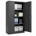 Afsluitbare stalen archiefkast met verstelbare legplanken, 90 x 40 x 180 cm, zwart