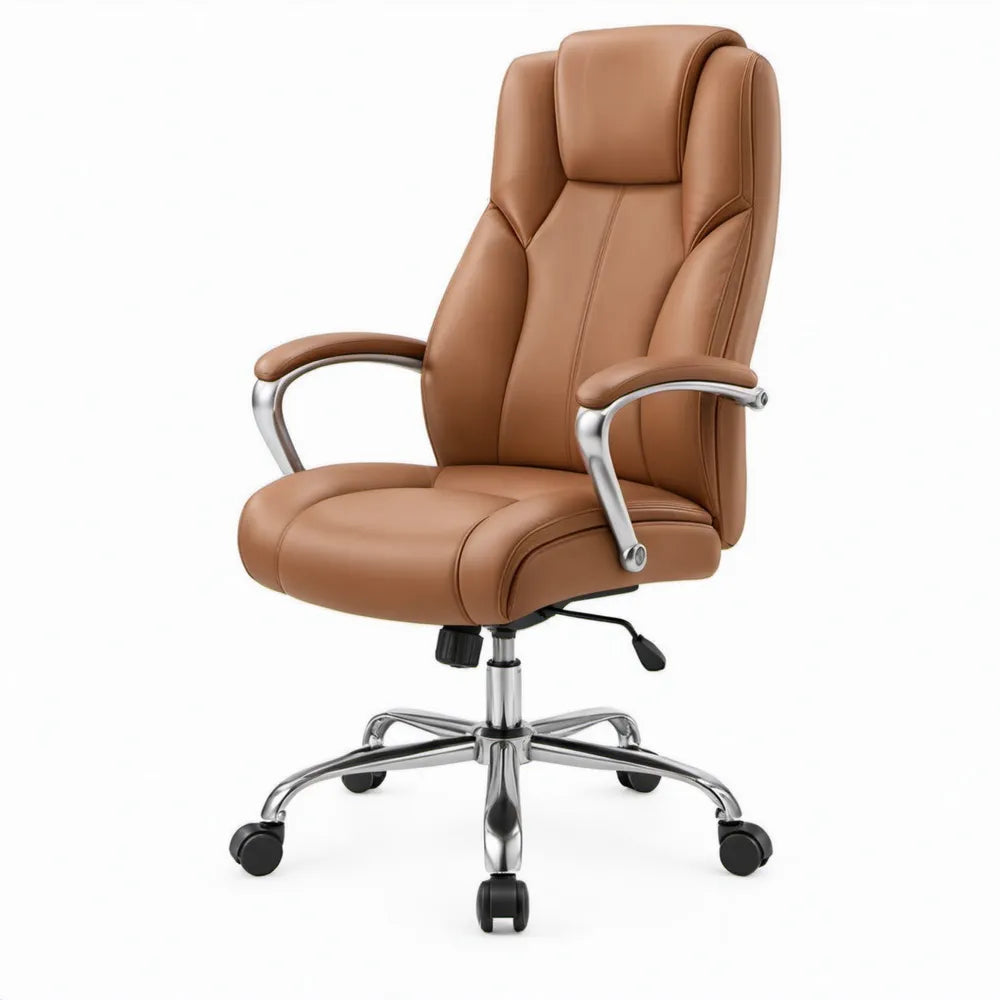 Ergonomische directiestoel met hoge rugleuning, cognac, 68 x 70 x 110-120 cm
